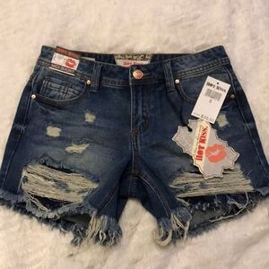 Hot distressed jean shorts